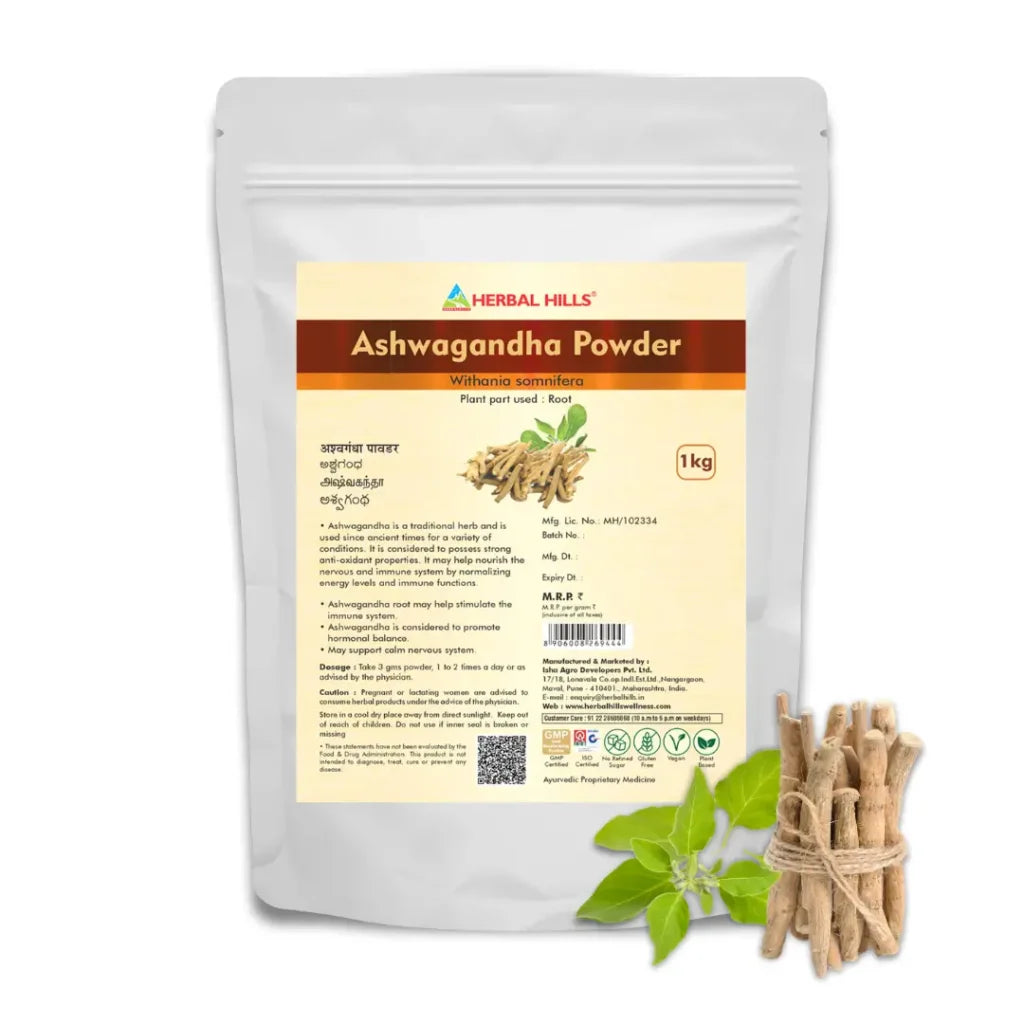 Ashwagandha Powder Stress Relief Rejuvenates Mind & Body Improves Strength & Energy General Wellness