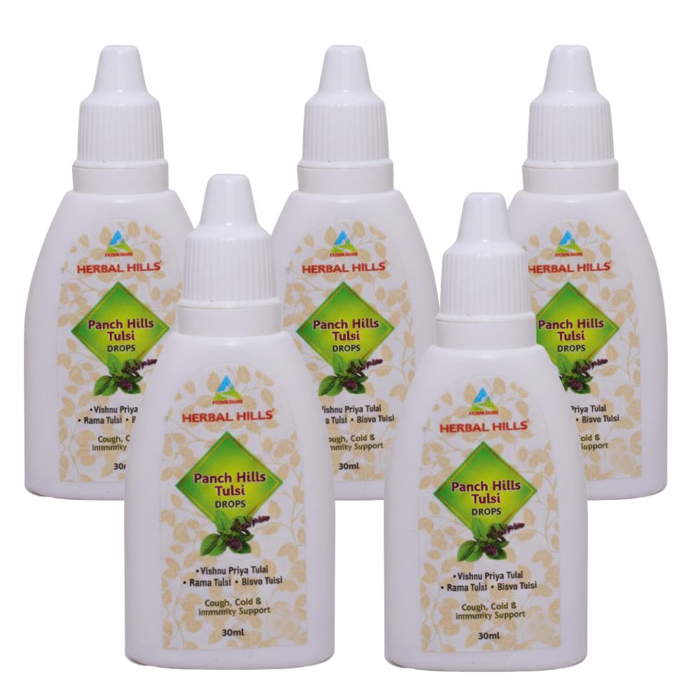 Panch Hills Tulsi Drops, Natural immunity booster drops, Relief from cough and cold, Tulsi drops for respiratory health, Antioxidant Tulsi drops