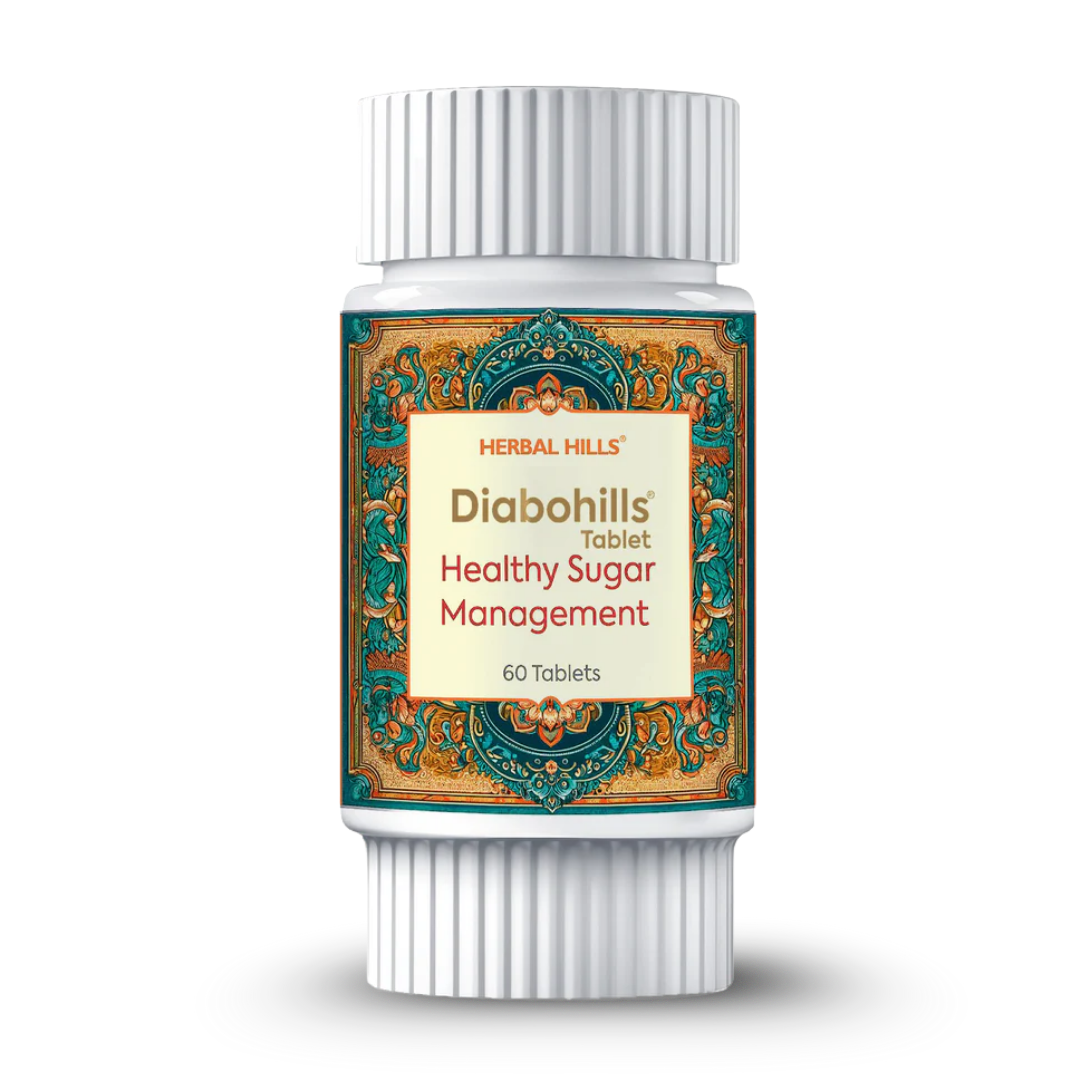 Diabohills Ayurvedic Tablets for Blood Sugar Support – With Gudmar, Jamun, Belpatra – 60 Tablets