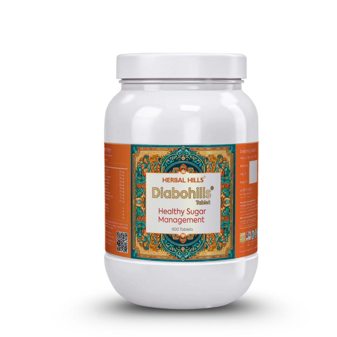 Diabohills Ayurvedic Tablets for Blood Sugar Support – With Gudmar, Jamun, Belpatra – 60 Tablets