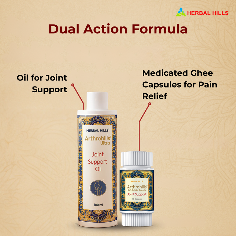Arthrohills Combo of Joint Pain Relief Oil 100ml and Capsules 60 |Improves Bone Strength,Promotes Cartilage Repair,Enhances Joint Mobility|