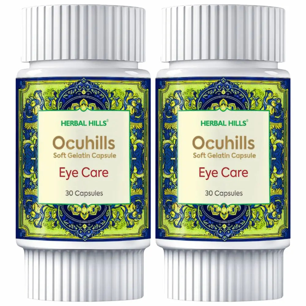 Ocuhills Capsule, Ayurvedic eye care capsules, Natural eye strain, dry eye relief, Visual clarity supplement
