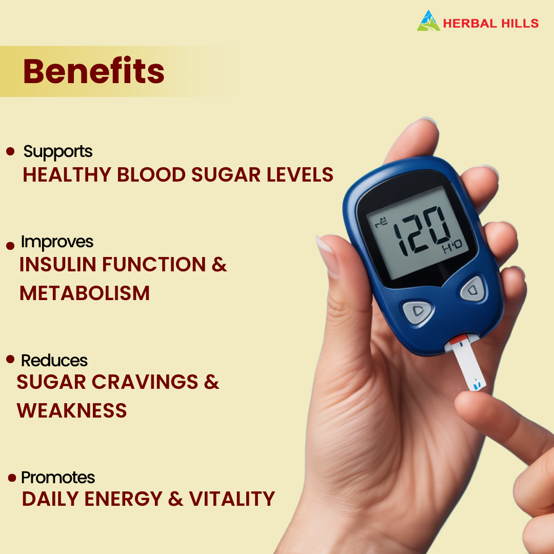 Diabohills Ayurvedic Tablets for Blood Sugar Support – With Gudmar, Jamun, Belpatra – 60 Tablets