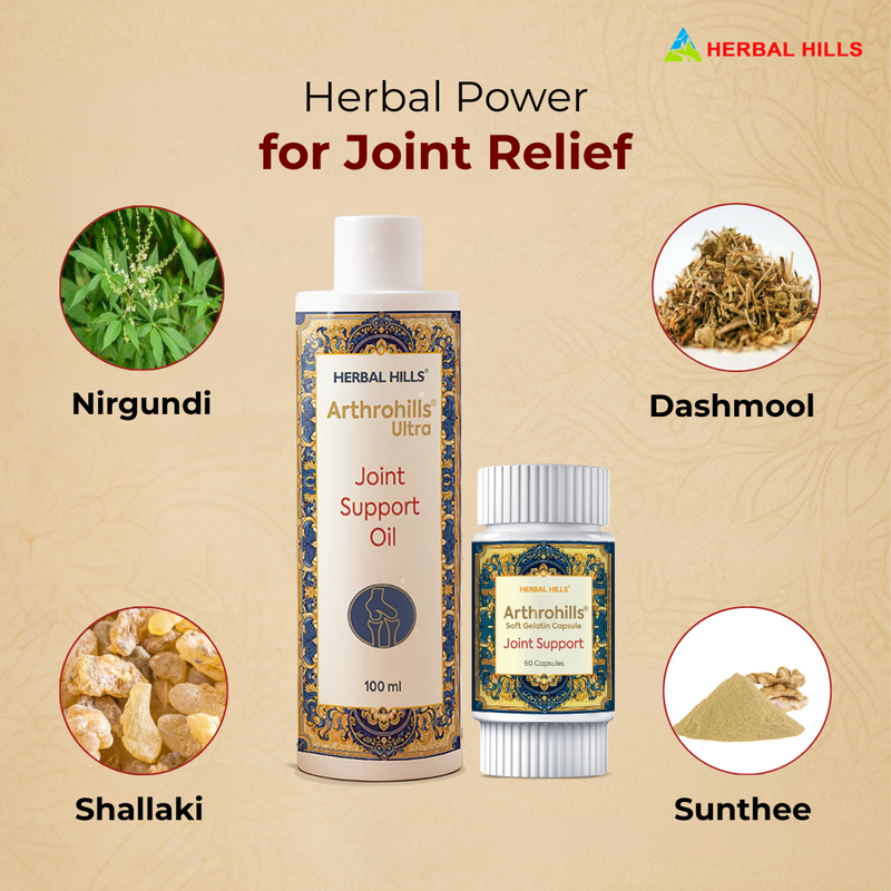 Arthrohills Combo of Joint Pain Relief Oil 100ml and Capsules 60 |Improves Bone Strength,Promotes Cartilage Repair,Enhances Joint Mobility|