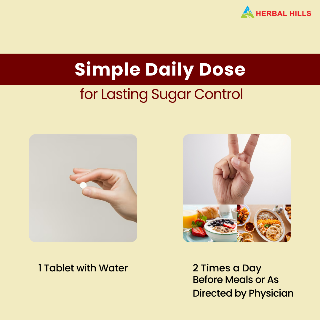 Diabohills Ayurvedic Tablets for Blood Sugar Support – With Gudmar, Jamun, Belpatra – 60 Tablets