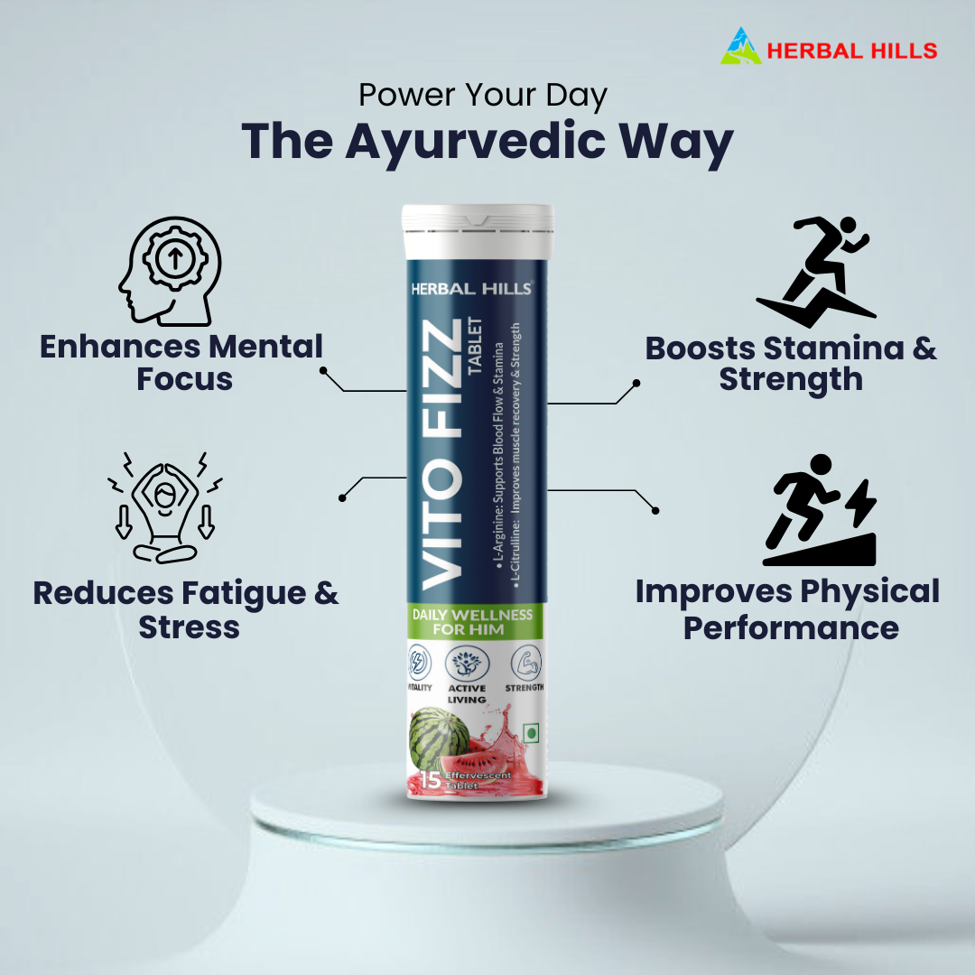 VitoFizz Men’s Energy & Stamina Tablets – L-Arginine, Ashwagandha – Watermelon Flavor – 15 Effervescent Tablets