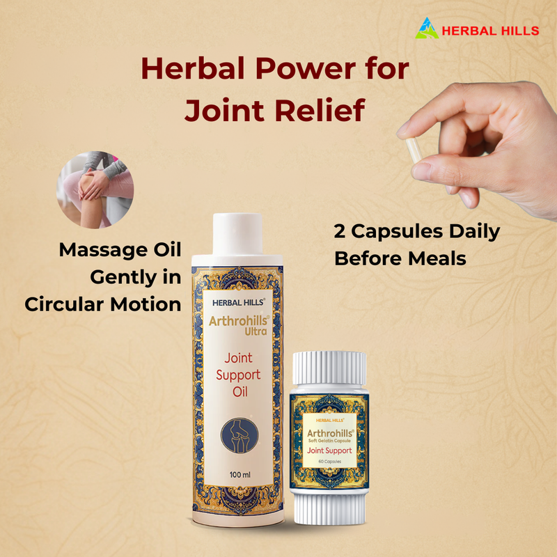 Arthrohills Combo of Joint Pain Relief Oil 100ml and Capsules 60 |Improves Bone Strength,Promotes Cartilage Repair,Enhances Joint Mobility|