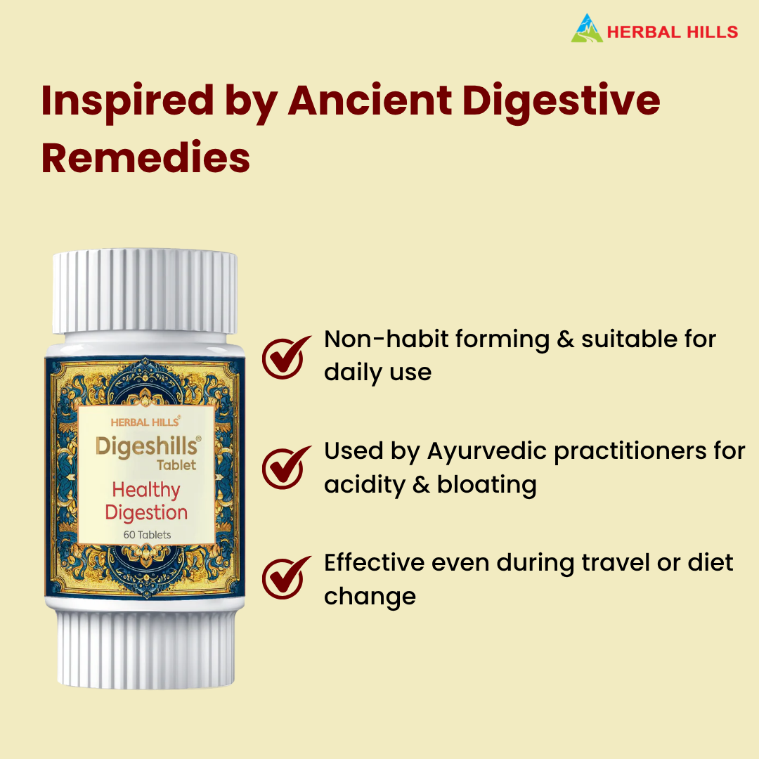 Digeshills Tablet, Ayurvedic Digestive Care, Relieves Gas, Bloating & Supports Healthy Digestion