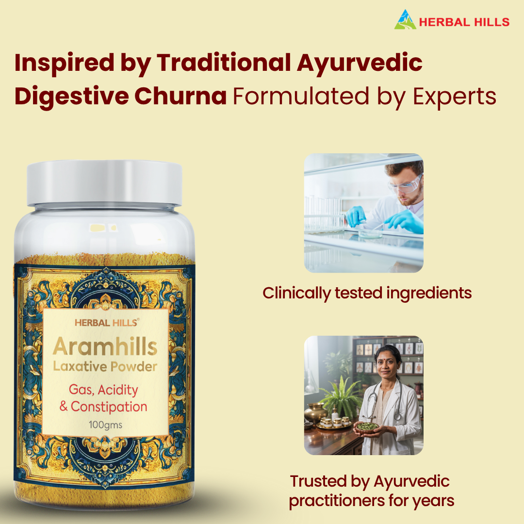 Aramhills Powder, Herbal laxative for constipation, Best natural remedy for Gas, Bloating, and Constipation, Gentle & Effective laxative supplement