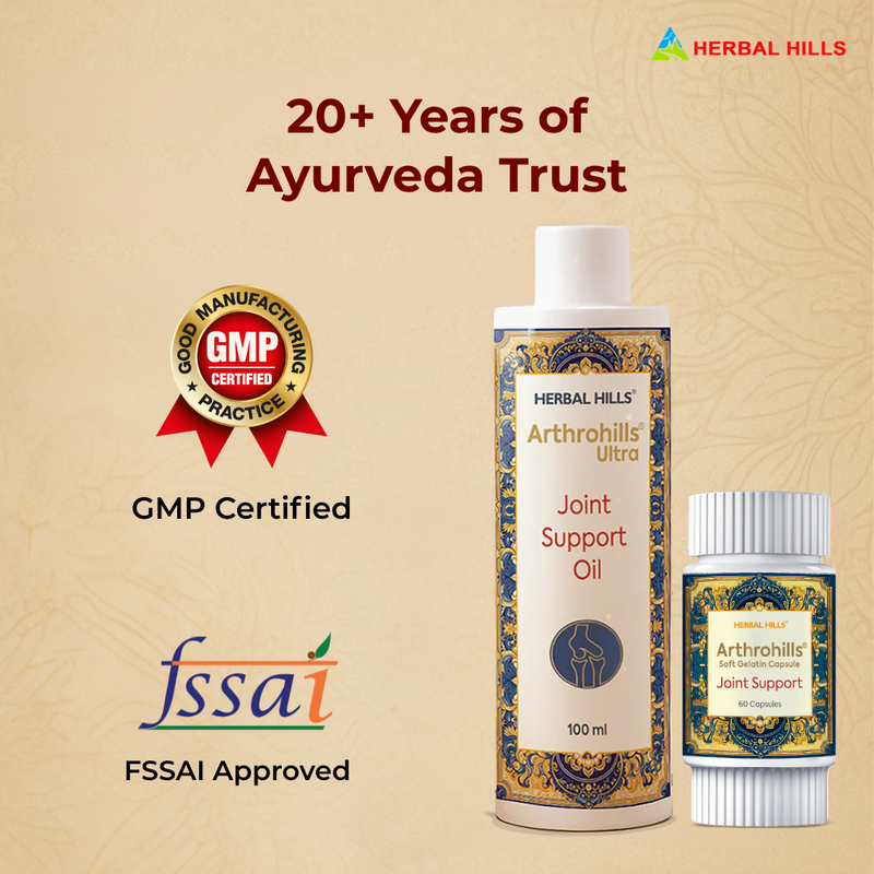 Arthrohills Combo of Joint Pain Relief Oil 100ml and Capsules 60 |Improves Bone Strength,Promotes Cartilage Repair,Enhances Joint Mobility|