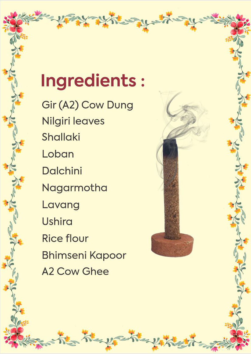 Herbal Hills Dhoop Batti - Promotes Relaxation and Spirituality - 30 Dhoopbatti + 2 Stands