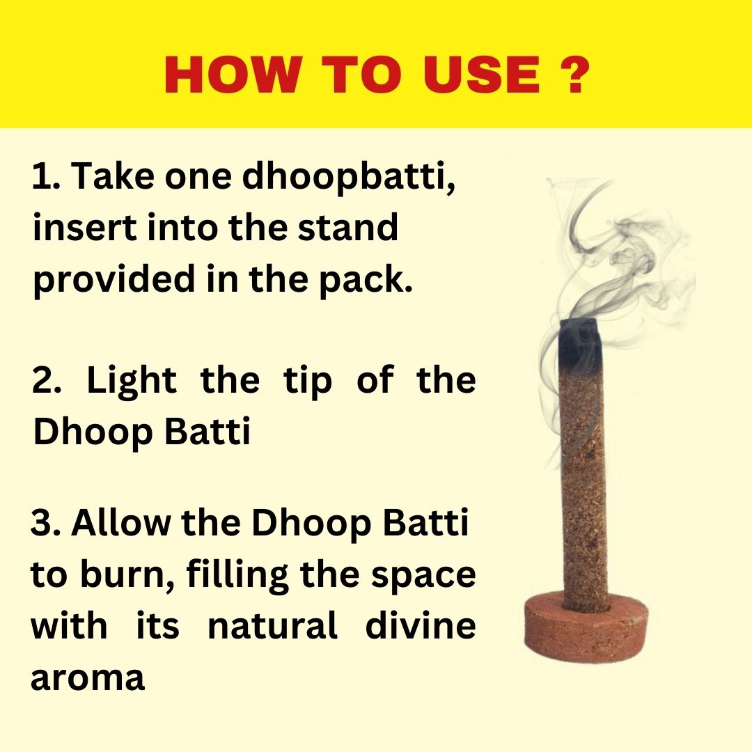 Herbal Hills Dhoop Batti - Promotes Relaxation and Spirituality - 30 Dhoopbatti + 2 Stands