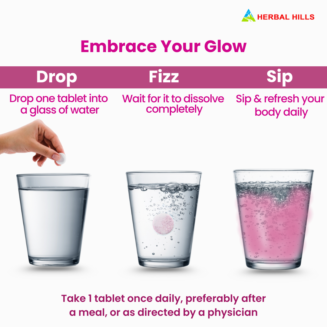 Femo Fizz Effervescent Tablets for Women – L-Glutathione, Hyaluronic Acid, Shatavari – Glowing Skin, Hormonal Balance & Daily Wellness – Strawberry Flavor – 15 Tablets