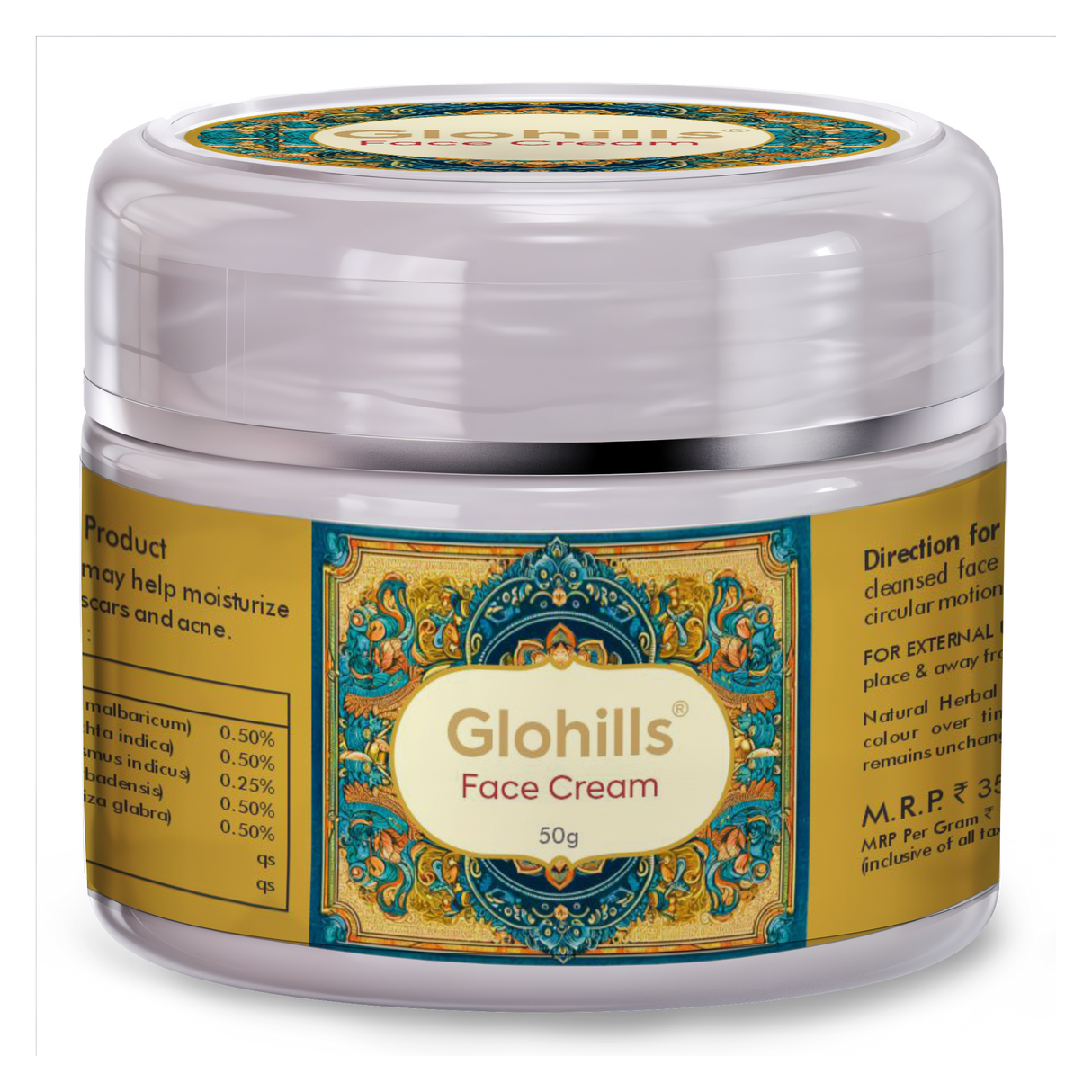 Glohills Face Cream - Fights Dark Spots, Dullness and Provides Radiant Glow Suitable for Normal, Oily, Dry, Combination Skin