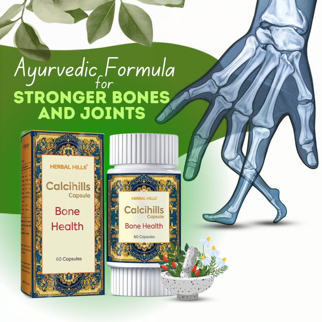 Calcihills Capsules – Ayurvedic Calcium Supplement for Bone & Joint Wellness (60 Capsules × Pack of 2)