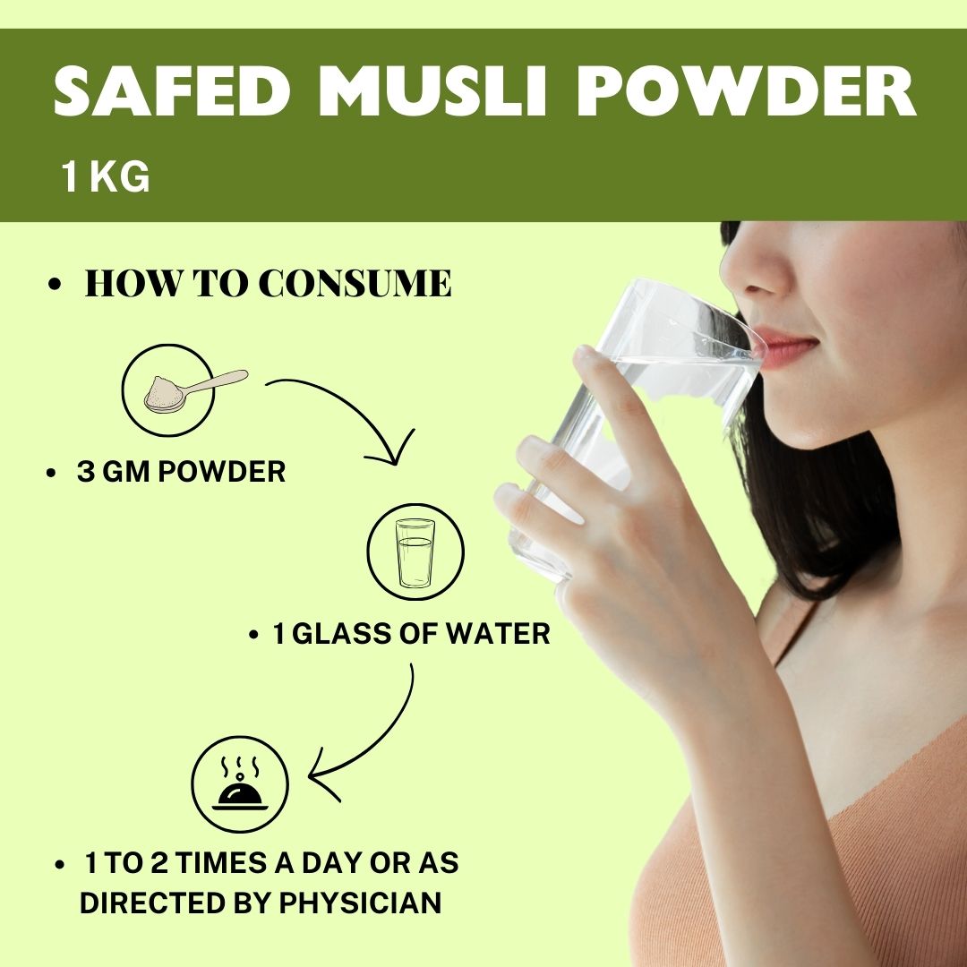 Buy Safed Musli Powder for Vitality and Energy - how to consume