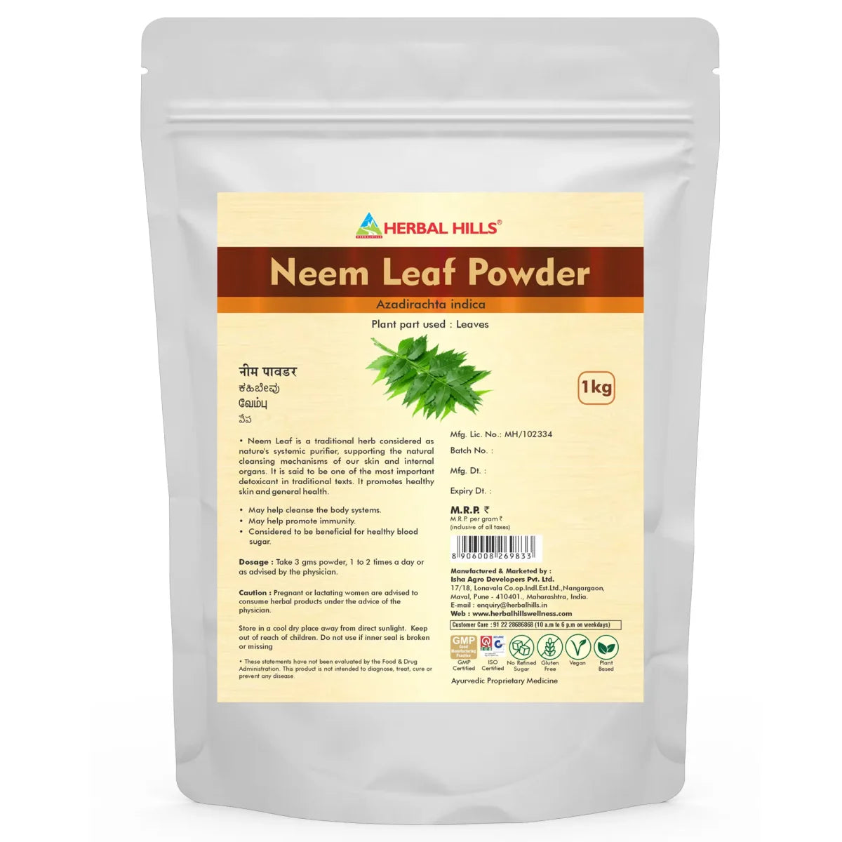 Neem Powder for Pimple Free Face, Clear and Glowing Skin & Healthy Hair Growth