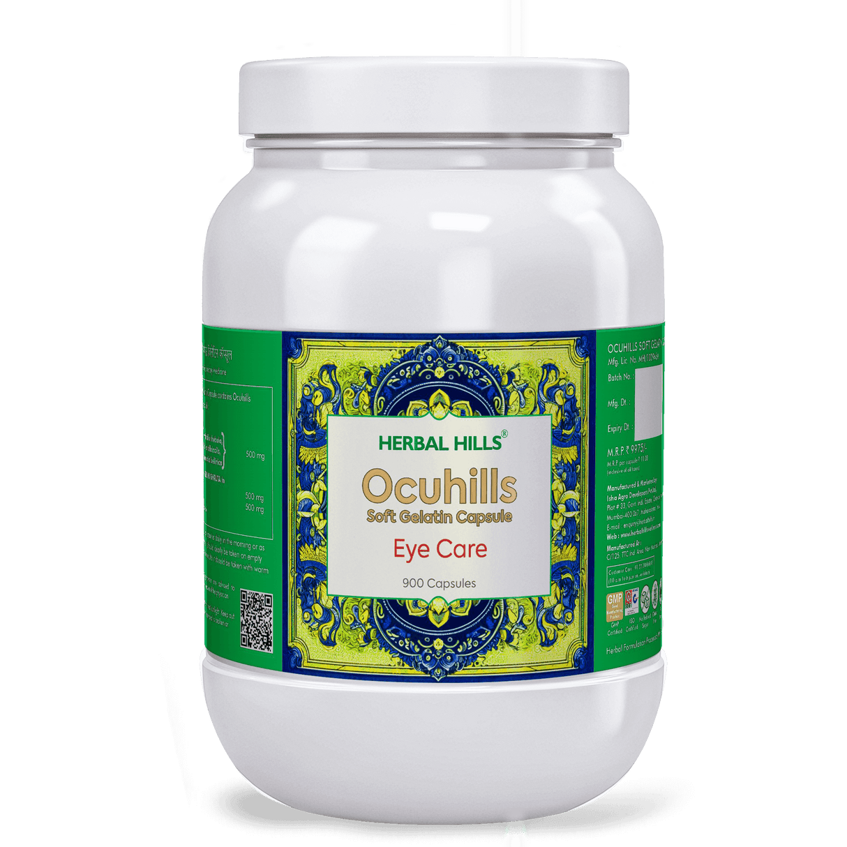 Ocuhills Capsule, Ayurvedic eye care capsules, Natural eye strain, dry eye relief, Visual clarity supplement