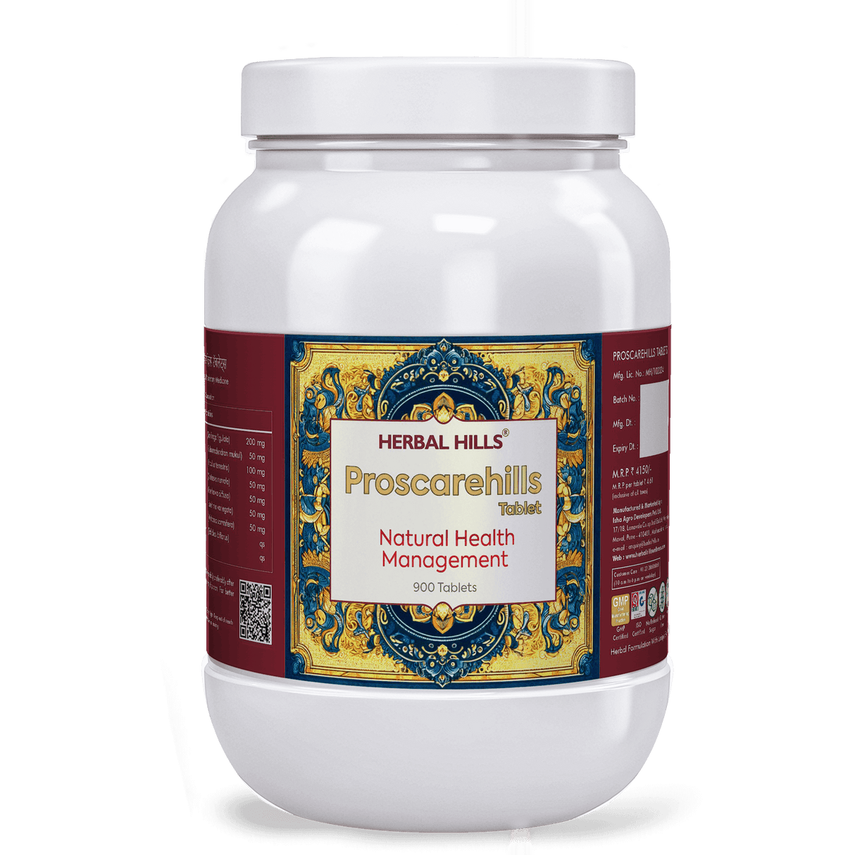 Proscarehills Tablets – Ayurvedic Herbal Supplement for Prostate & Urinary Wellness (900 Tablets)