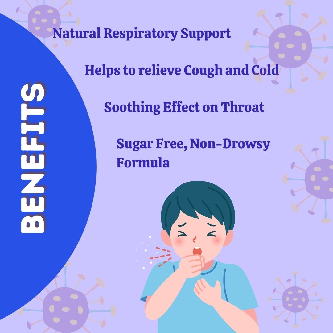 Kofhills Syrup, Ayurvedic respiratory care syrup, Promotes Lung Health, Natural cough, cold reliever, Immune system respiratory support