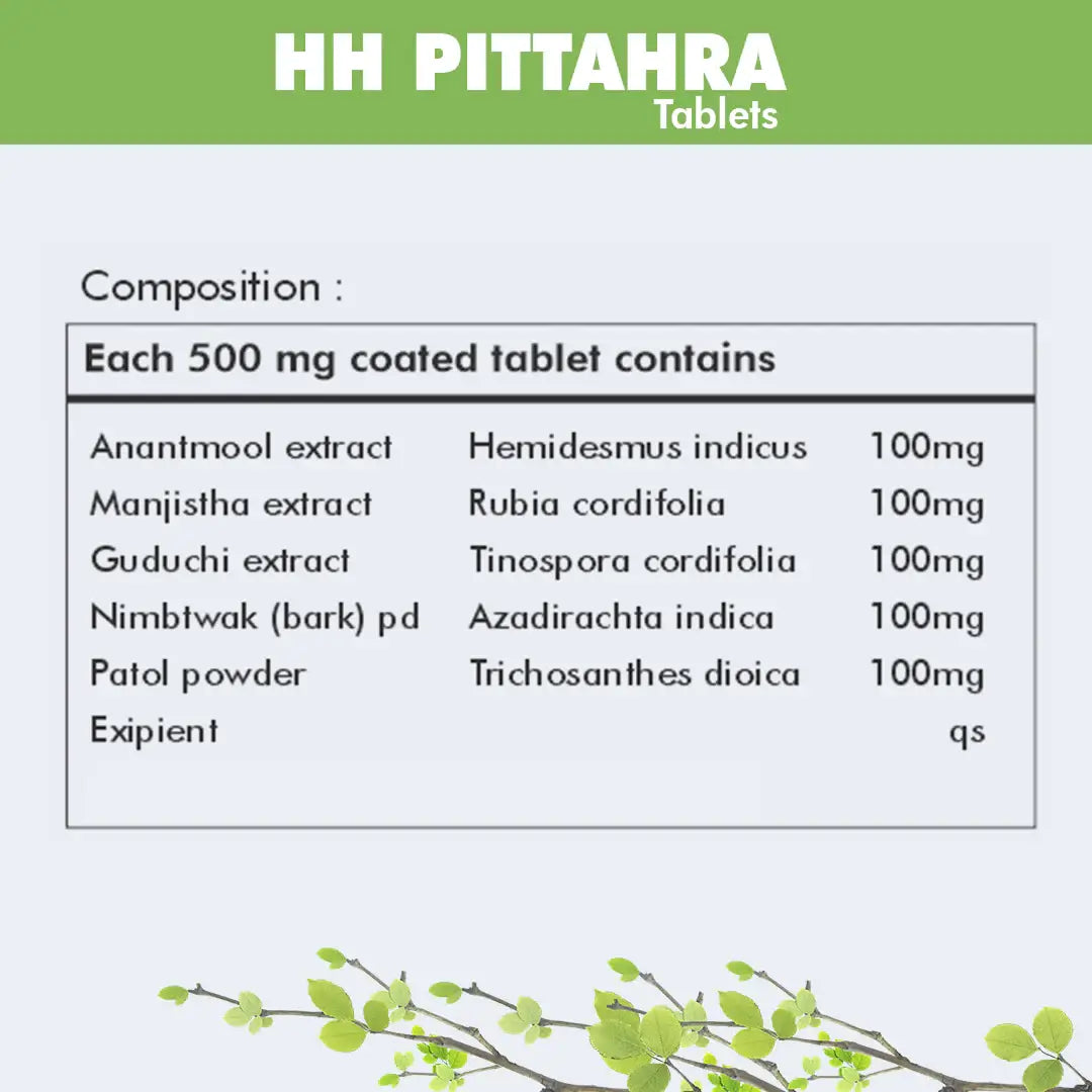 Buy HH Pittahra Tablets for Pitta Balance