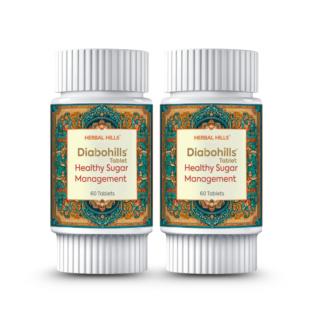 Diabohills Ayurvedic Tablets for Blood Sugar Support – With Gudmar, Jamun, Belpatra – 60 Tablets