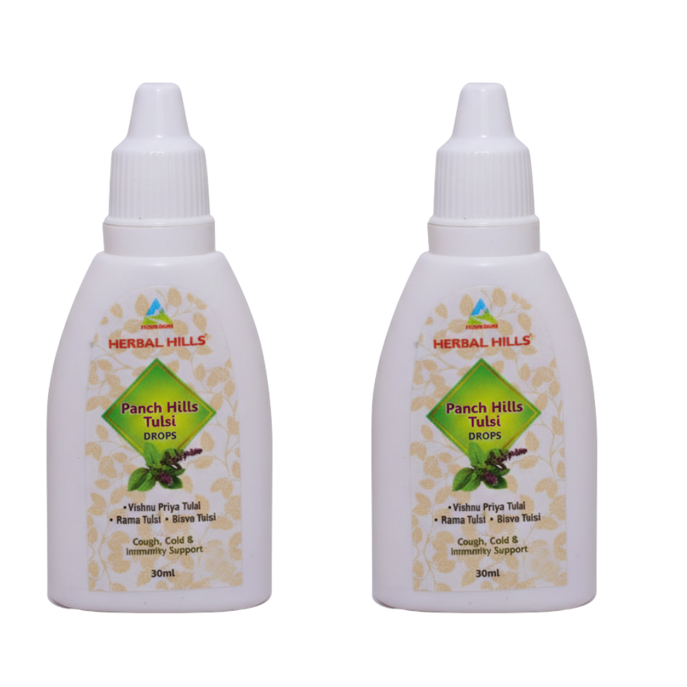 Panch Hills Tulsi Drops, Natural immunity booster drops, Relief from cough and cold, Tulsi drops for respiratory health, Antioxidant Tulsi drops
