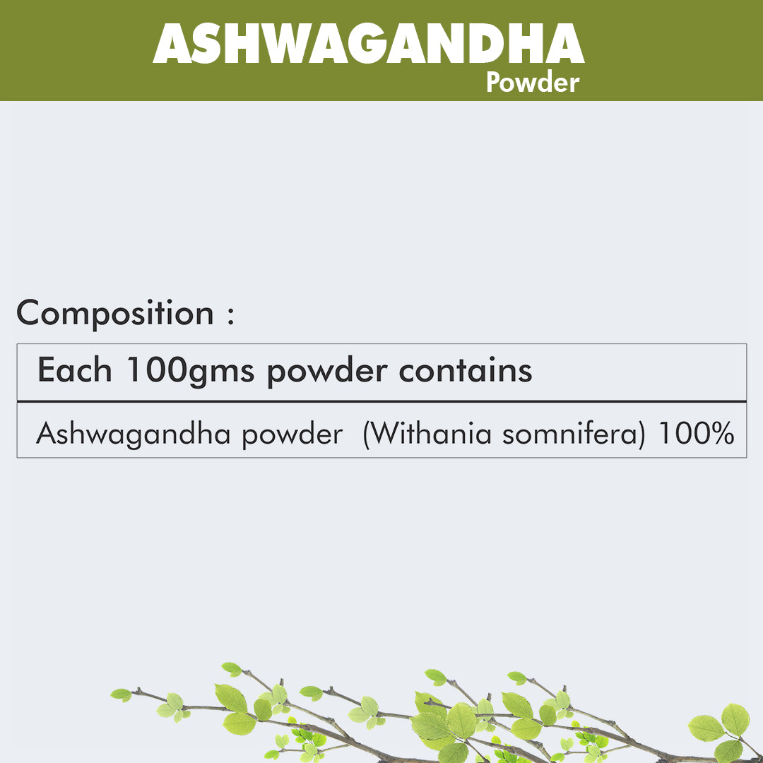Ashwagandha Powder Stress Relief Rejuvenates Mind & Body Improves Strength & Energy General Wellness