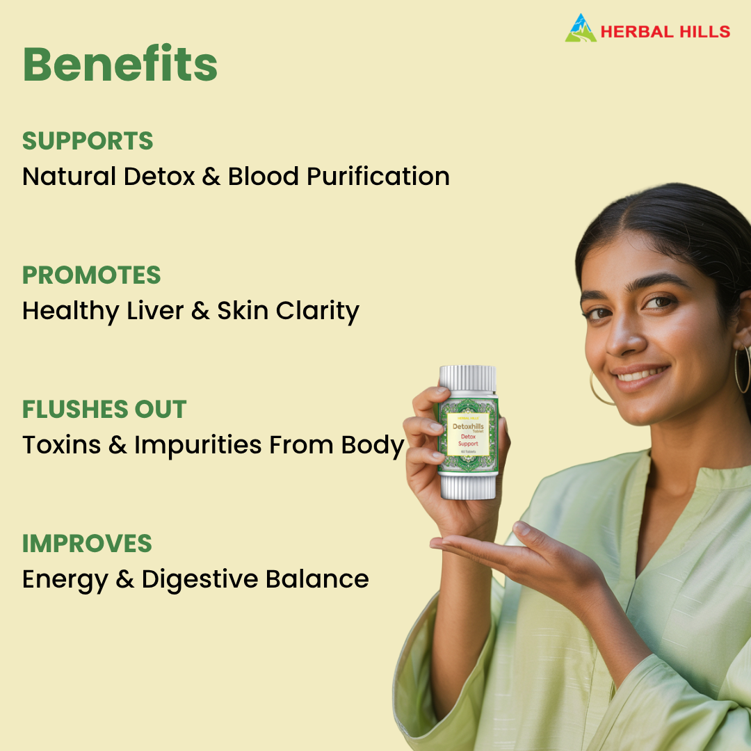Detoxhills Tablets: Ayurvedic Colon Cleanse for Natural Body Detox, Rejuvenation, and Digestive Support