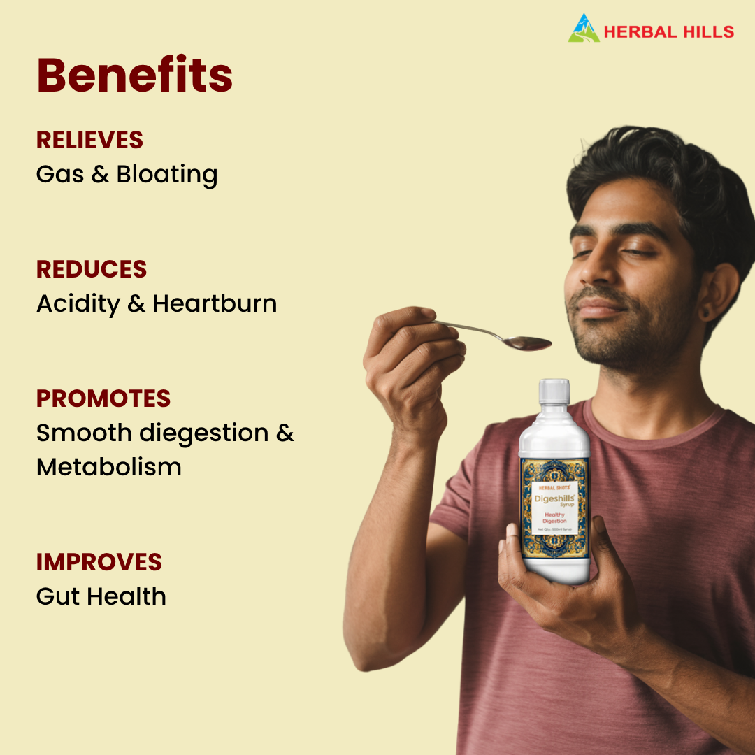Digeshills Syrup, Ayurvedic Digestive Syrup, Sugar-Free, Improves Digestion & Appetite, Relieves Gas, & Bloating