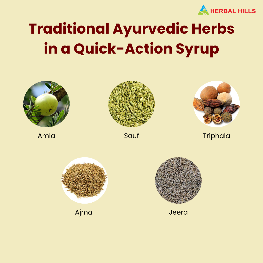 Digeshills Syrup, Ayurvedic Digestive Syrup, Sugar-Free, Improves Digestion & Appetite, Relieves Gas, & Bloating