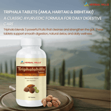 Triphala Tablets: Ayurvedic Supplement with Amla, Haritaki & Bibhitaki for Digestive support