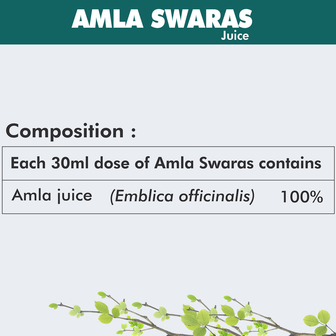 Amla Swaras Juice for Natural Skin Care, Immunity Booster and Hair Care 500 ML