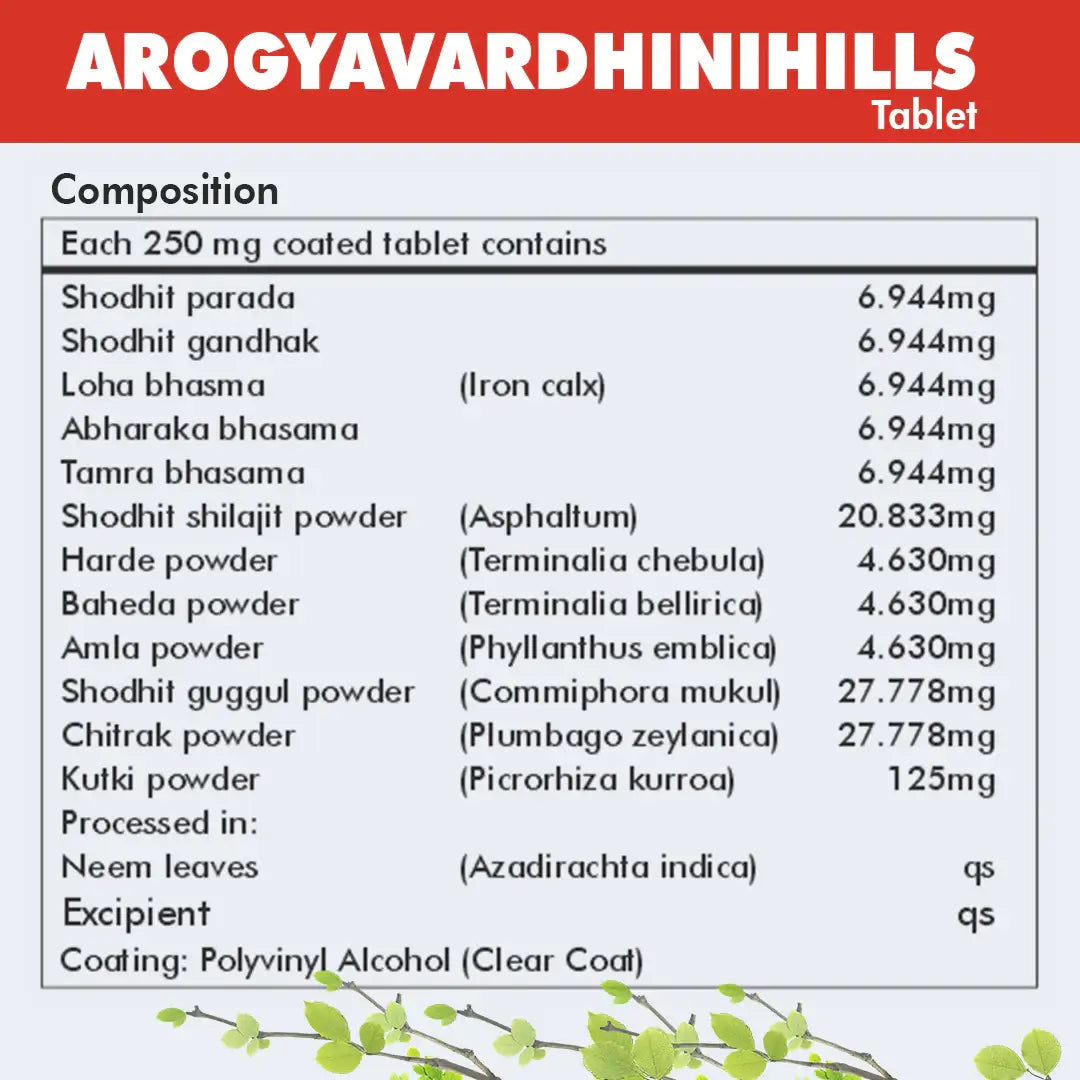 Buy Herbal Hills Arogyavardhinihills Tablet for Wellness