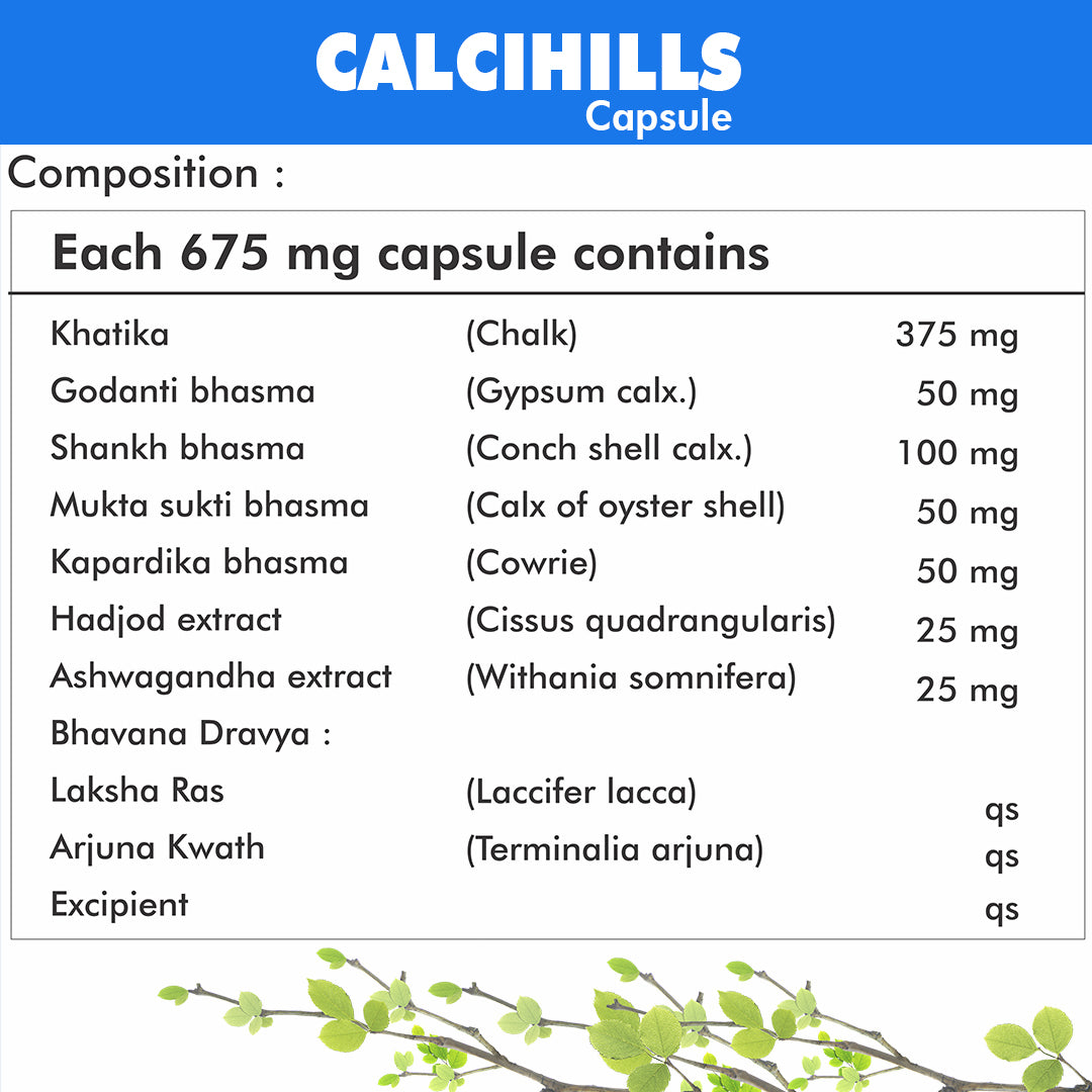 Calcihills Capsules: Natural Calcium Supplement for Men and Women's Strong Bones and Immunity
