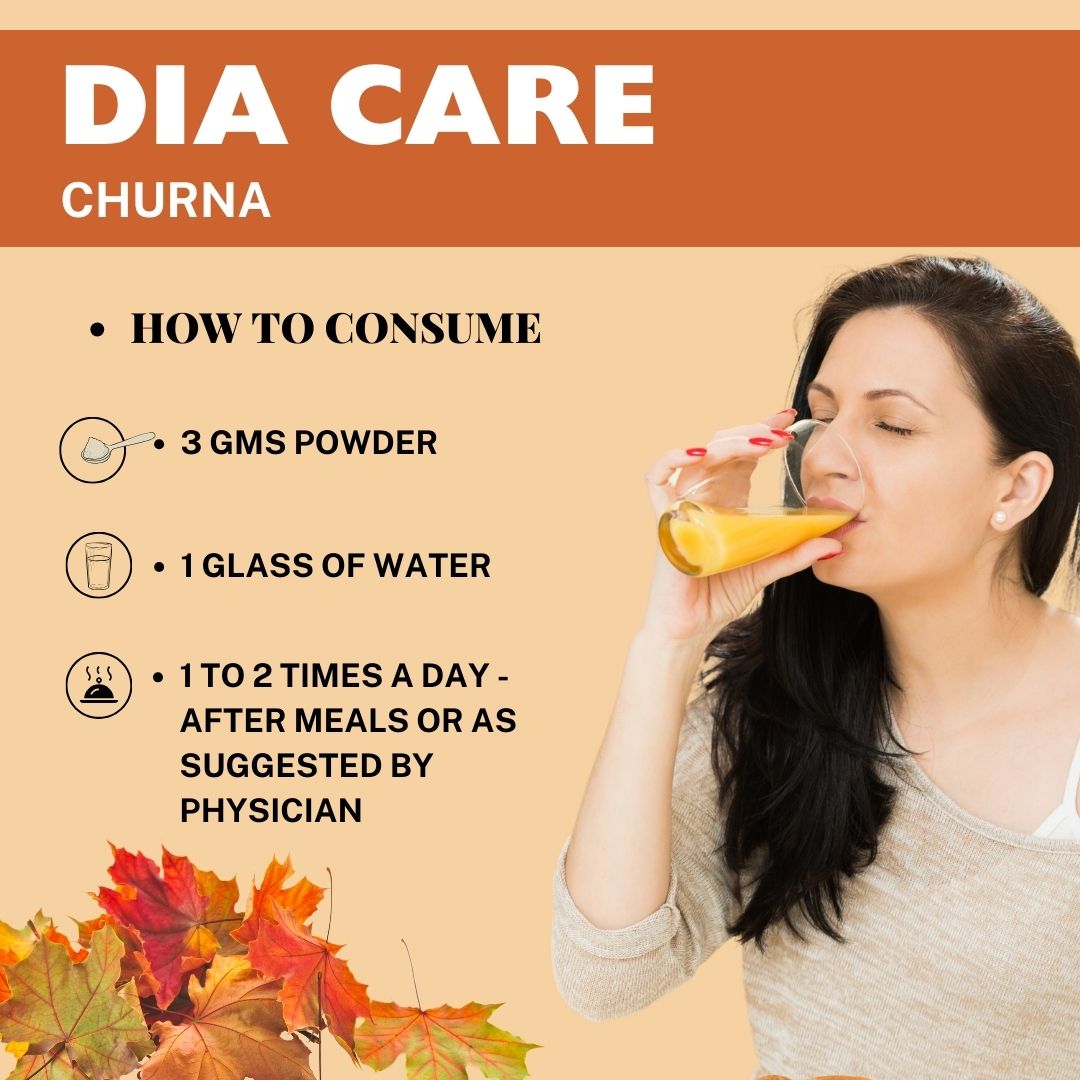 Dia Care Churna Helps in Sugar Management naturally and protects from diabetic complications 100gms - how to consume