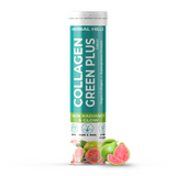 Collagen Green Plus Effervescent Tablets –With Amla, Vitamin C & Supergreens – Boost Skin Glow, Hair Growth, Nail Strength & Detox – Guava Flavor – 15 Tablets