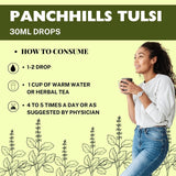 Panch Hills Tulsi Drops, Natural immunity booster drops, Relief from cough and cold, Tulsi drops for respiratory health, Antioxidant Tulsi drops