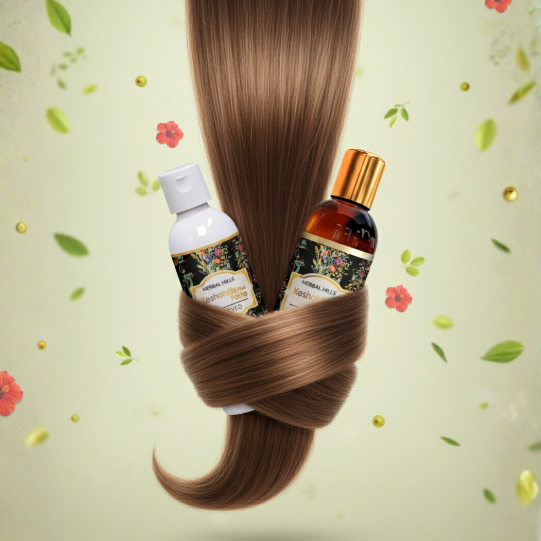 Keshohills Ayurvedic Hair Care Combo for Strong Hair & Reduced Hair Fall | Hair Oil + Hair Wash