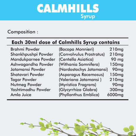 Calmhills Syrup Stress Management Rejuvenates Mind & Body, Stress Relief, Energy Booster, Anxiety and Sleep Aid