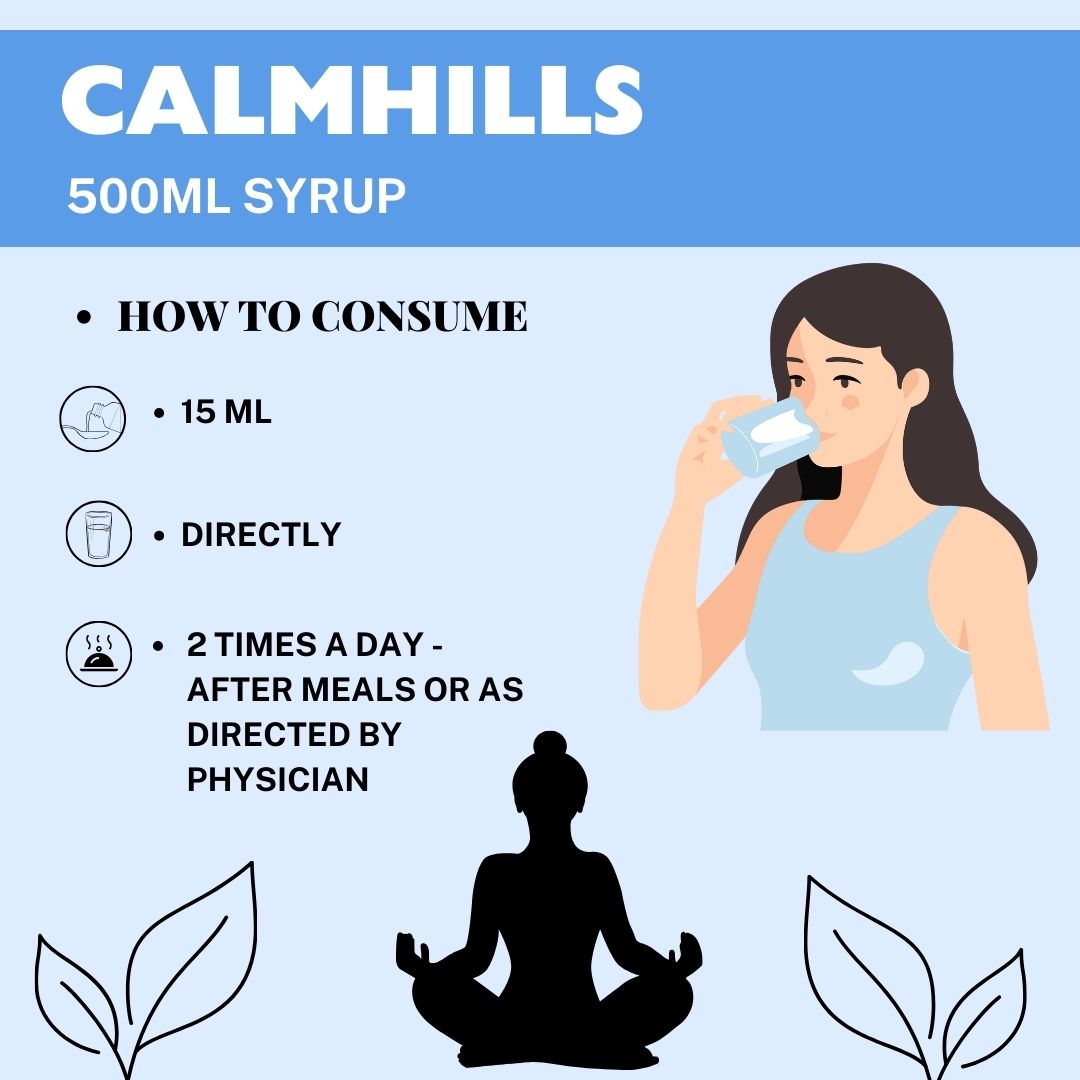 Calmhills Syrup Stress Management Rejuvenates Mind & Body Stress Relief, Energy Booster, Anxiety and Sleep Aid 500 ML - how to consume