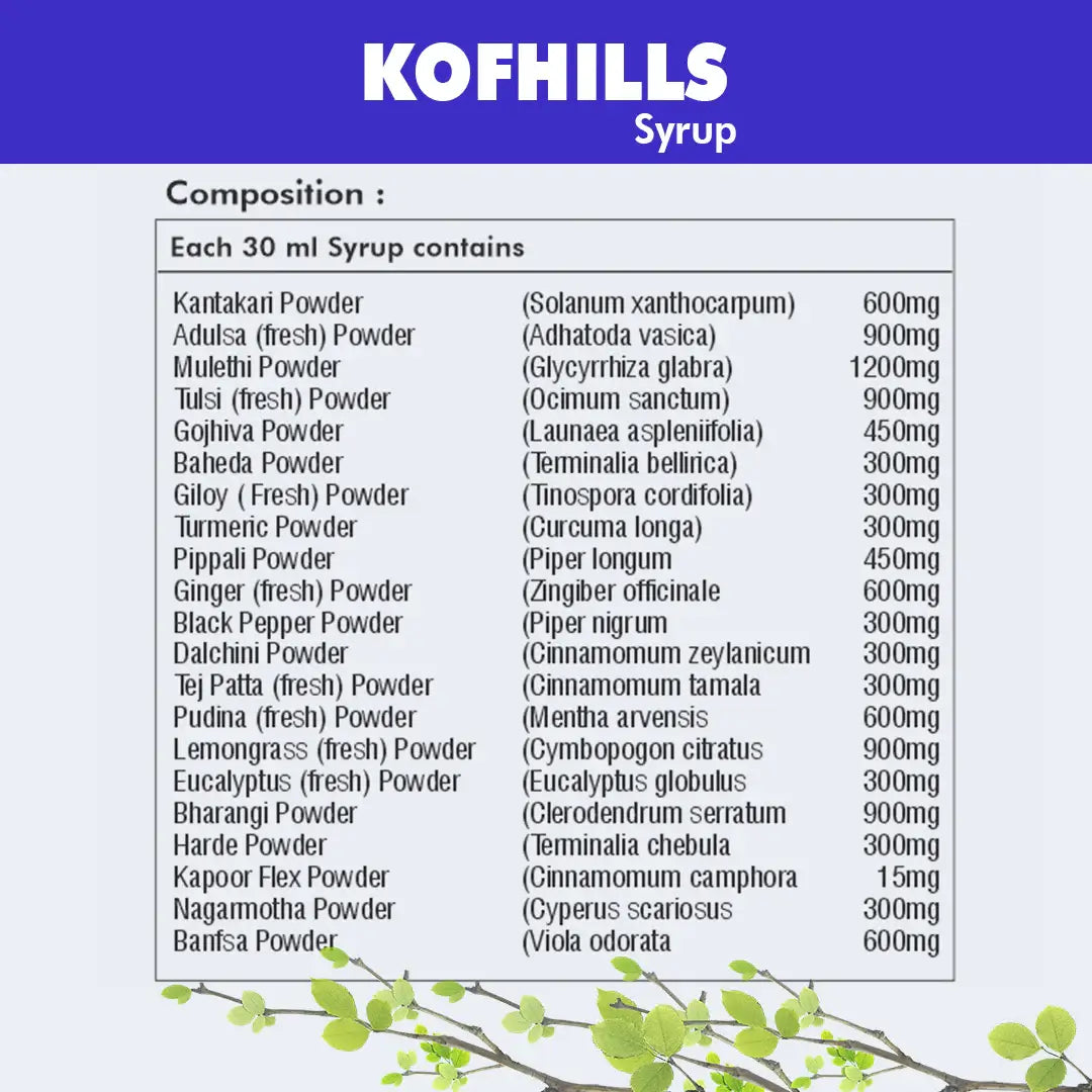 Buy Kofhills Syrup for Cold & Cough Relief