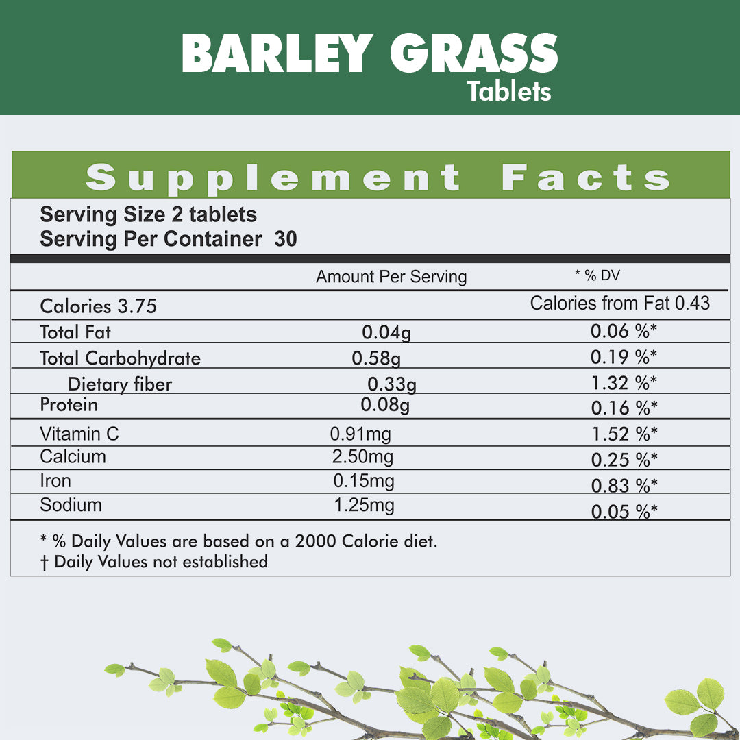 Barley Grass Tablet Natural Body Cleanse and Detox Boosts the Immune System