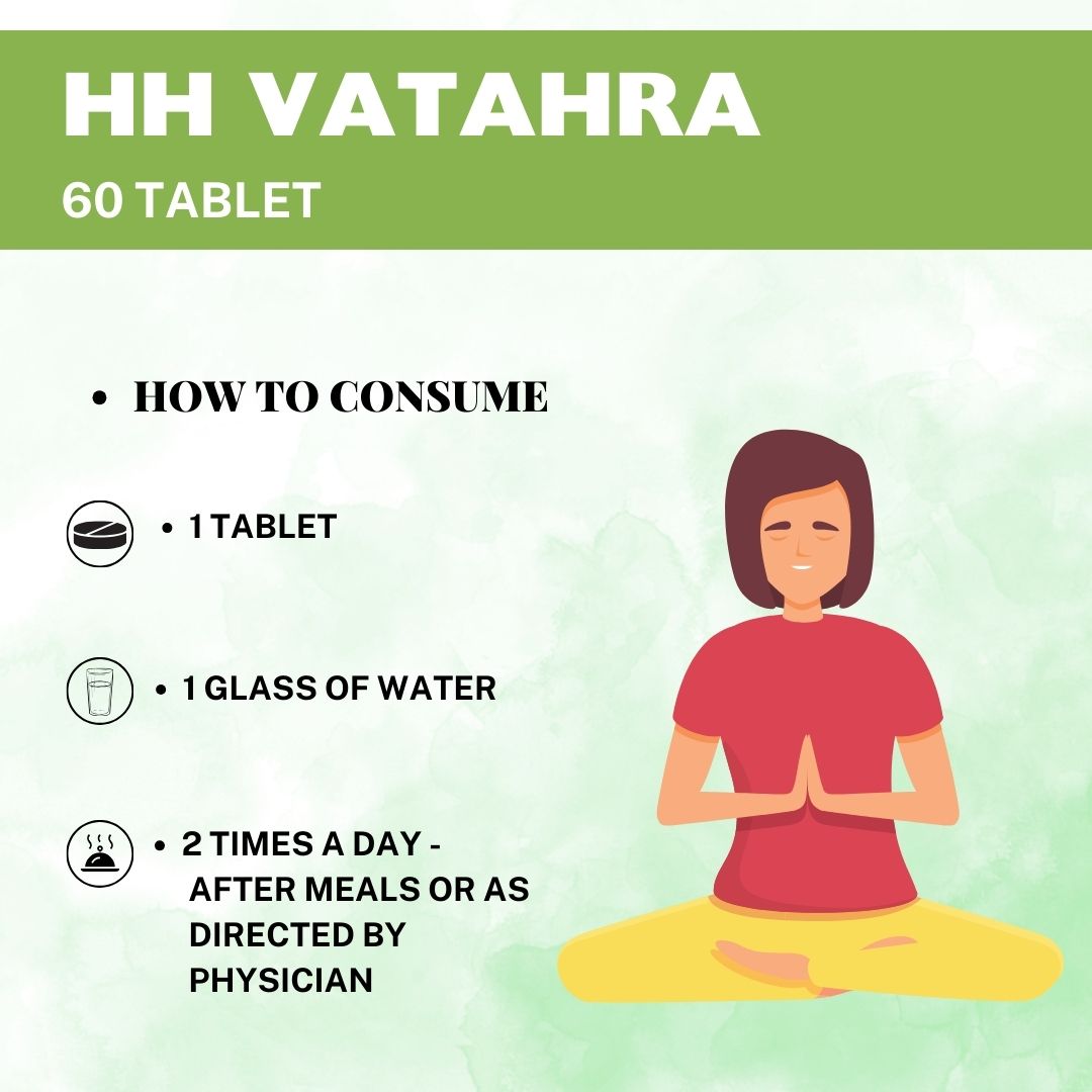 HH Vatahra Tablet, Ayurvedic Vata dosha balance supplement, Herbal remedy for Vata dosha, Joint Health Support,